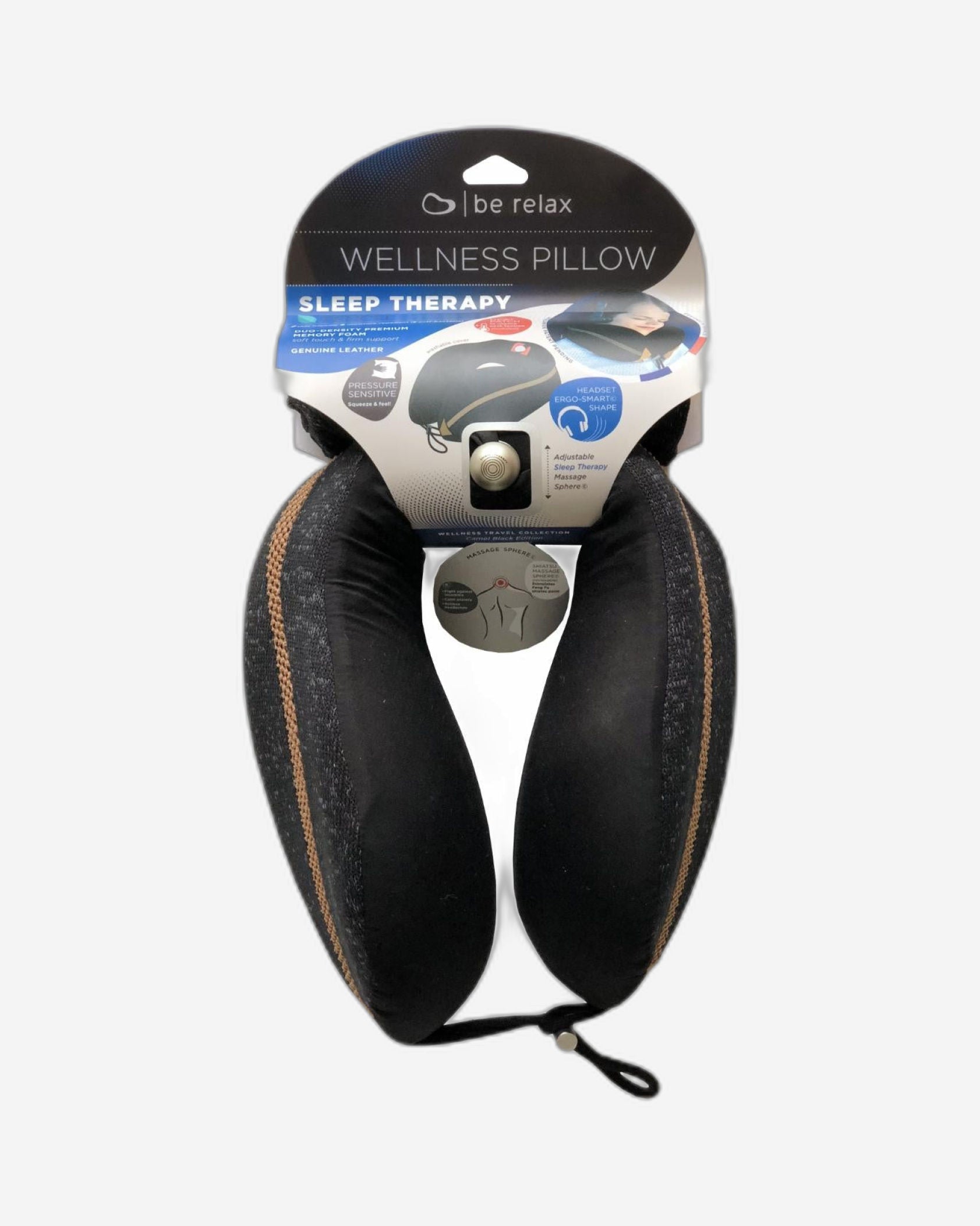 Be Relax Sleep Therapy Wellness Pillow - Black