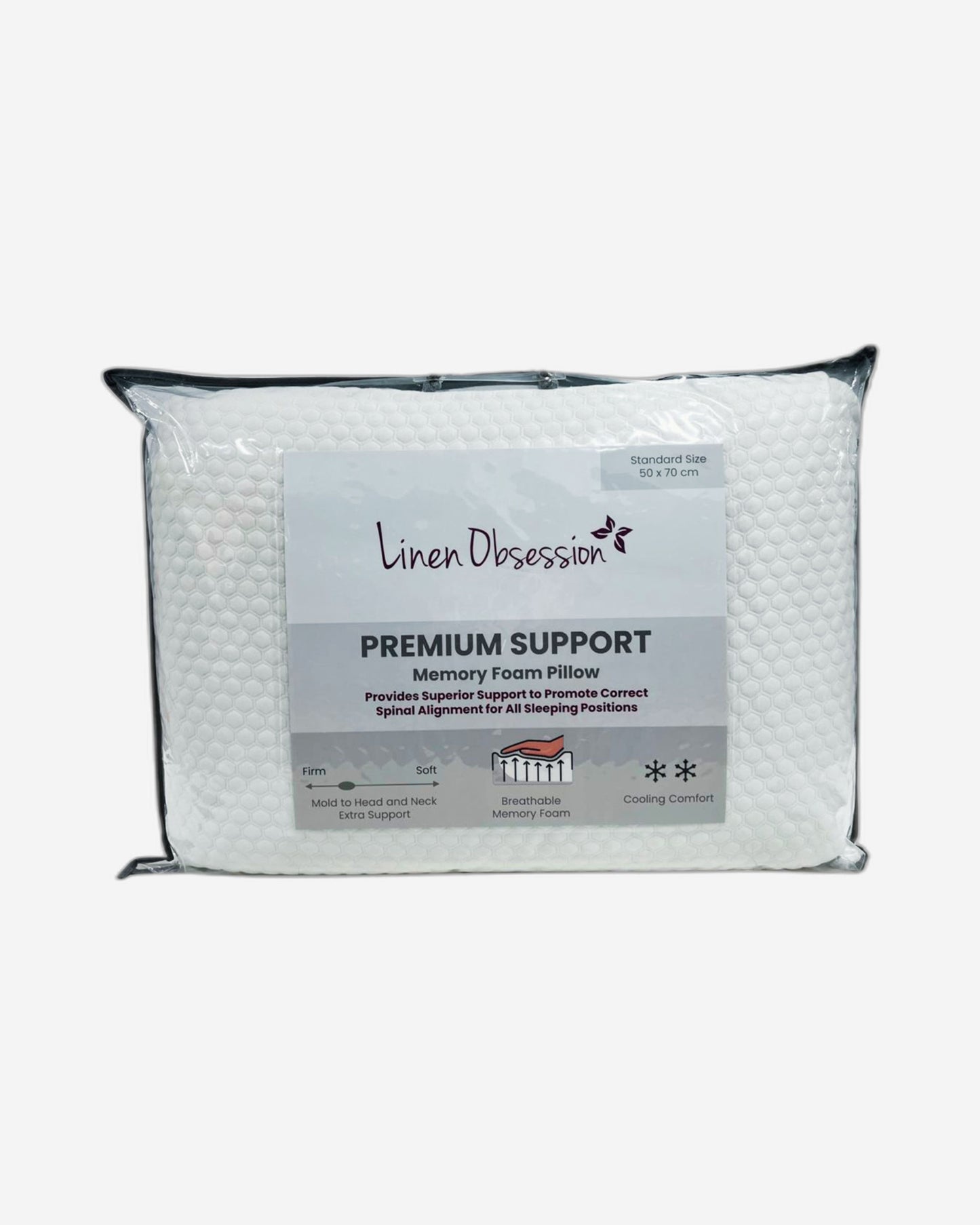 Linen Obsession "Premium Support" Memory Foam Pillow 50 x 70 cm