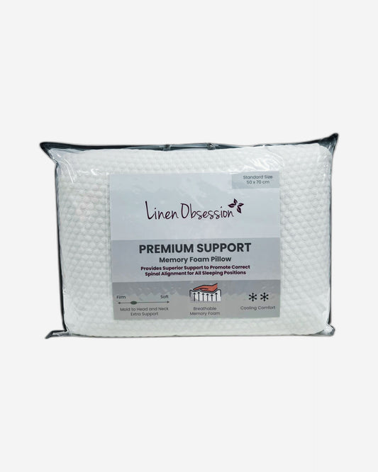Linen Obsession "Premium Support" Memory Foam Pillow 50 x 70 cm