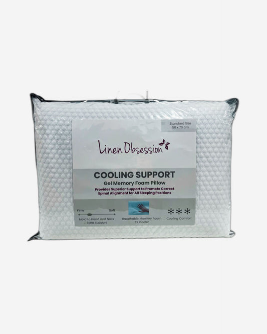 Linen Obsession "Cooling Support" Gel Memory Foam Pillow 50 x 70 cm