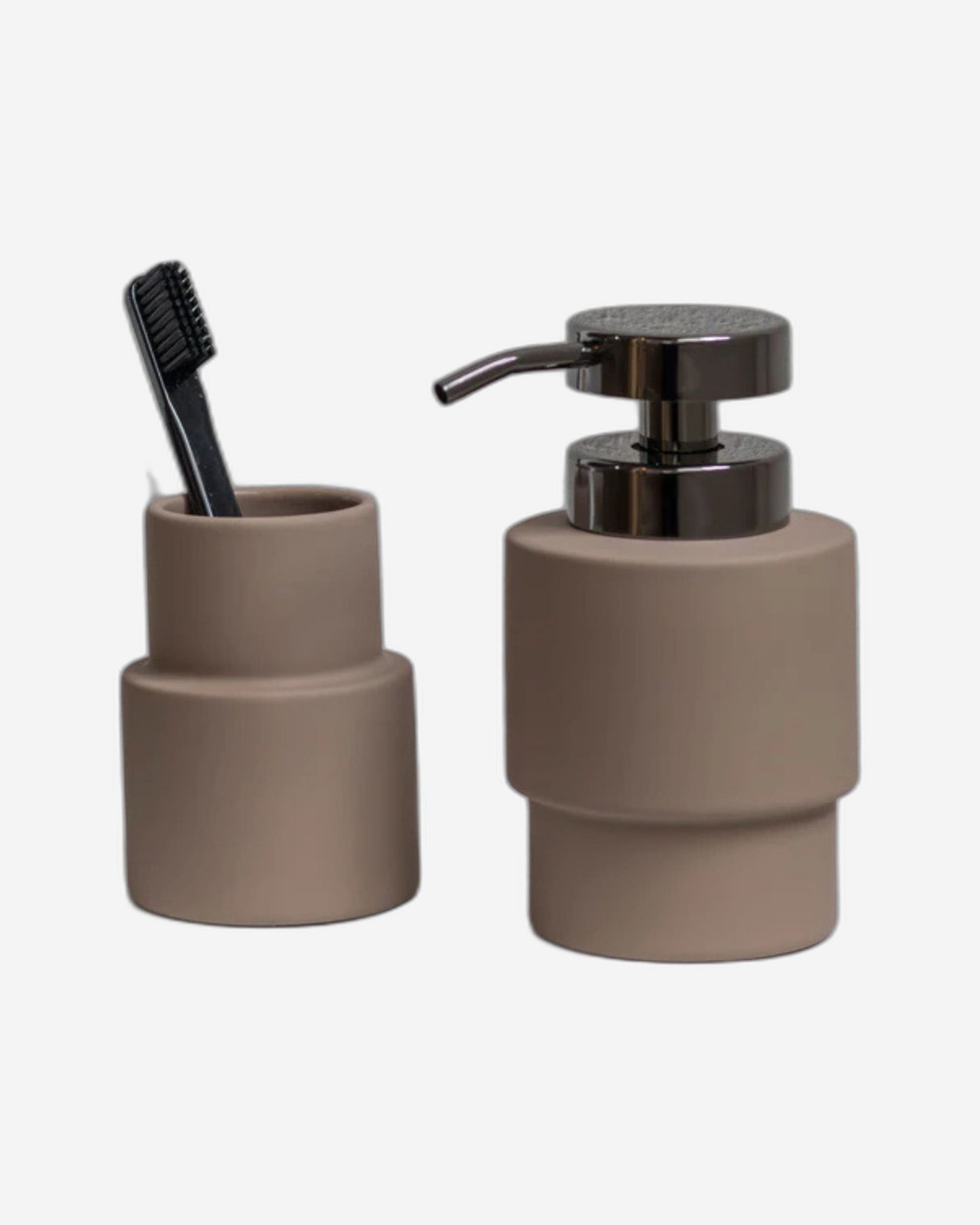 Mette Ditmer "Shades Ceramics" Bathroom Accessories in Nougat