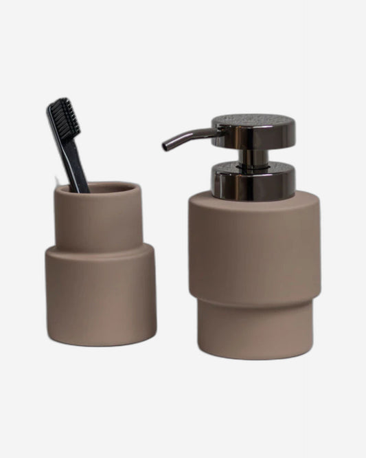 Mette Ditmer "Shades Ceramics" Bathroom Accessories in Nougat