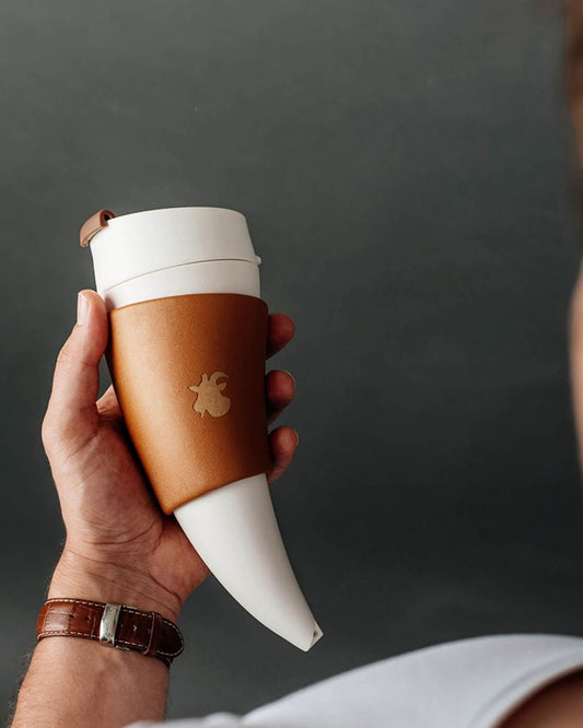 Goat Story Mug Brown Real Leather 470Ml
