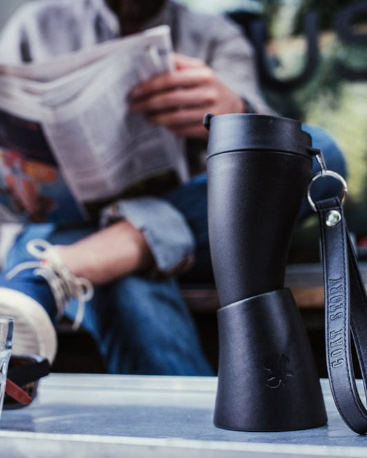 Goat Story Mug Black Real Leather 470Ml
