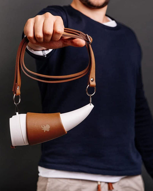 Goat Story Mug Brown Faux Leather 350Ml