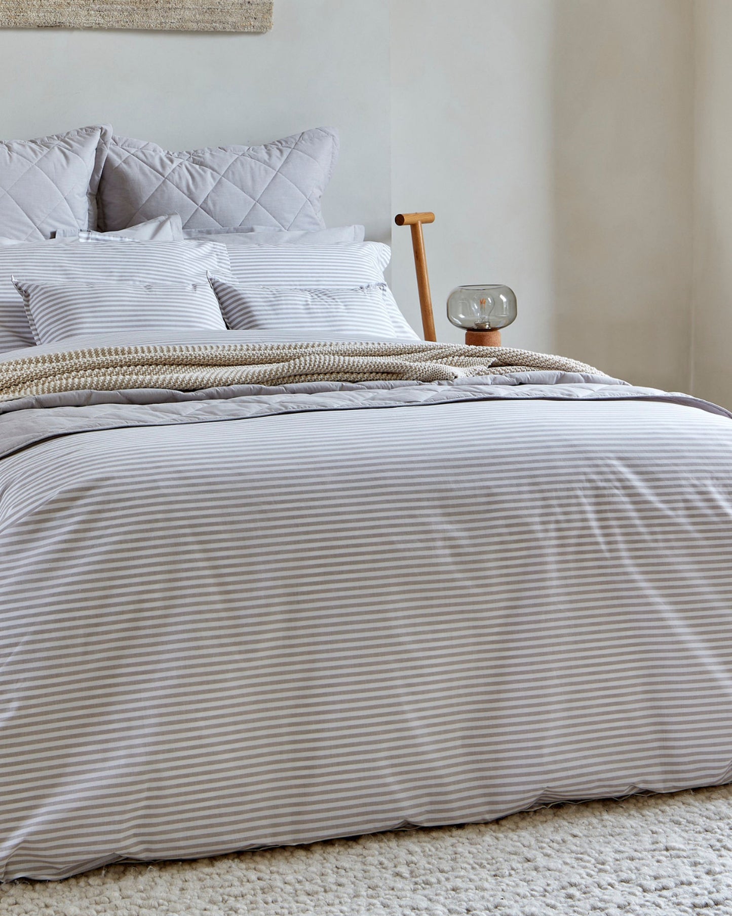 Christy "Lerwick Stripe" Duvet Cover Sets in Stone