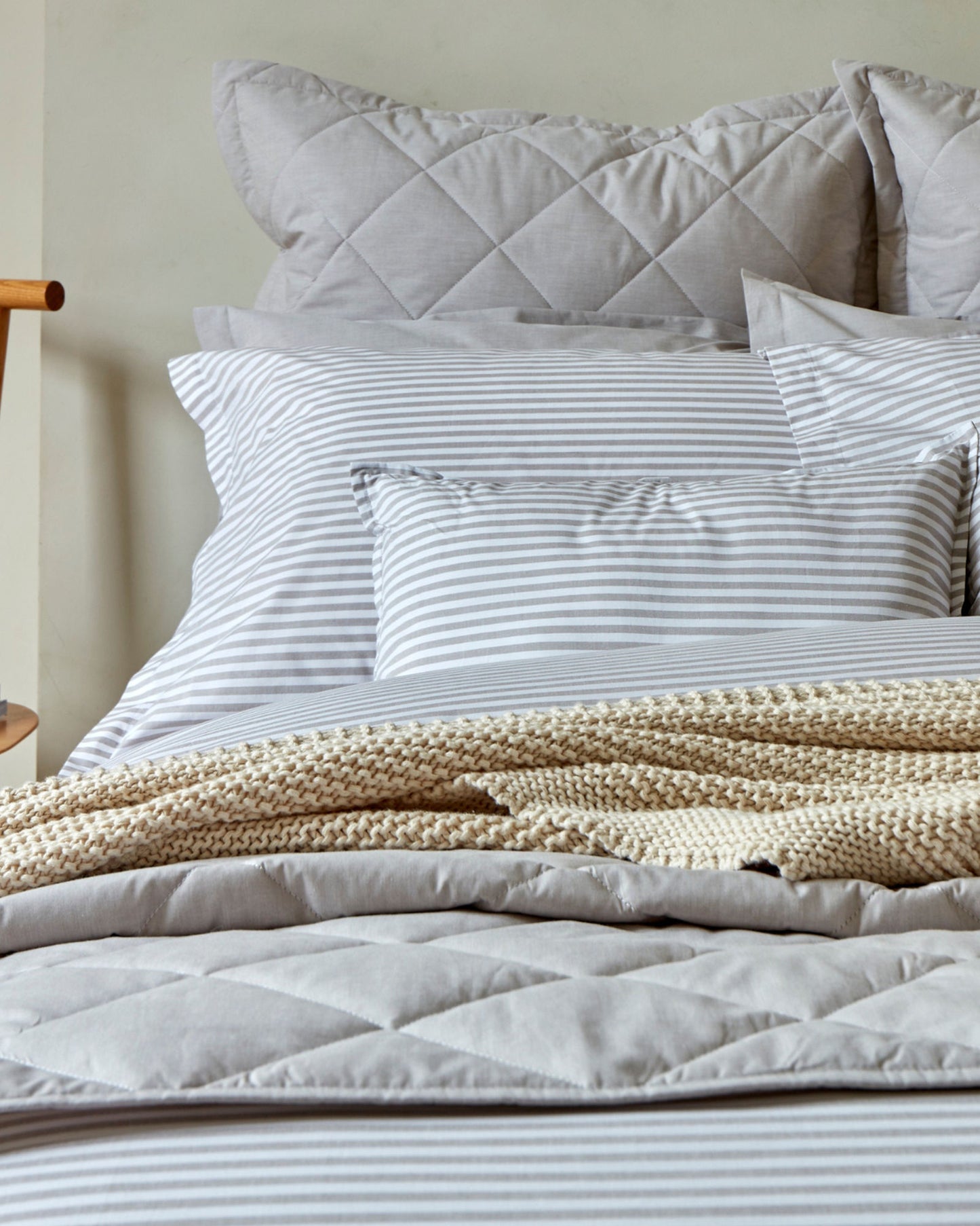 Christy "Lerwick Stripe" Duvet Cover Sets in Stone