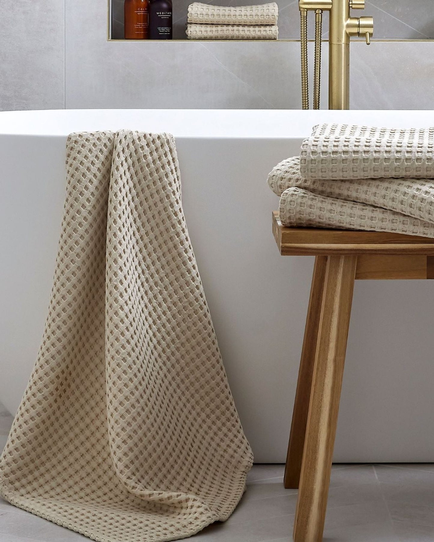 Christy "Waffle" Bath Towel Collections in Oat