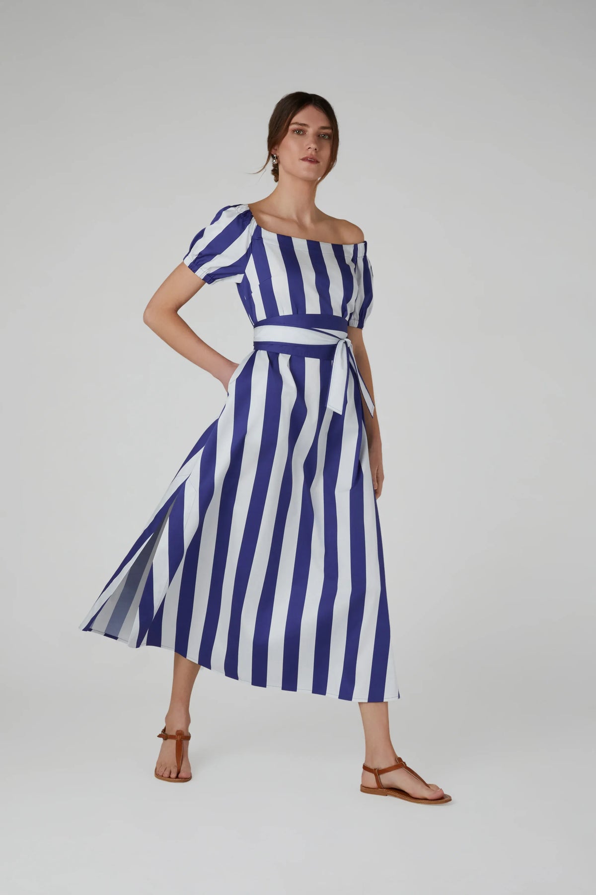 Hallie Bardot A-Line Striped Dress