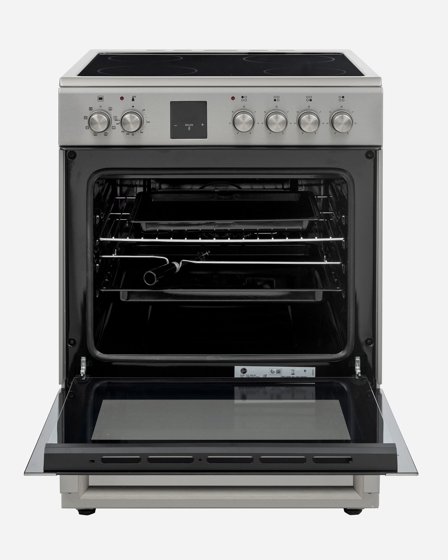 Hoover Freestanding Electric Ceramic Cooker, 60 × 60 cm, Inox – HVC-V64E-SP (ESMA Certified)