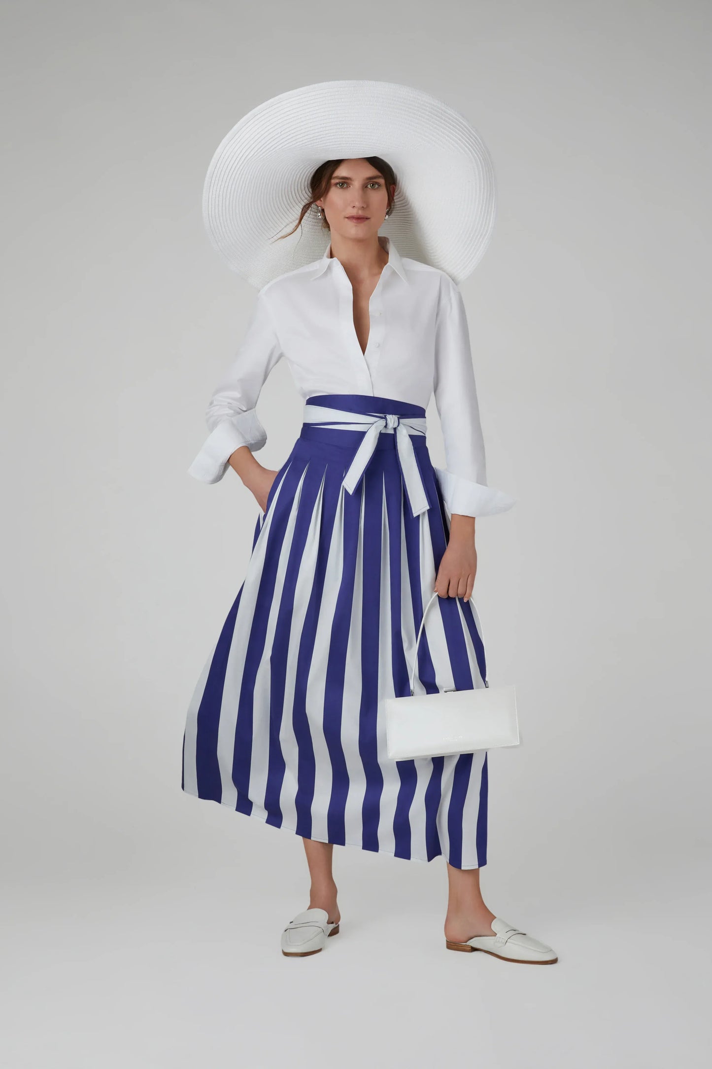 Hope Striped Skirt Cotton in Blue