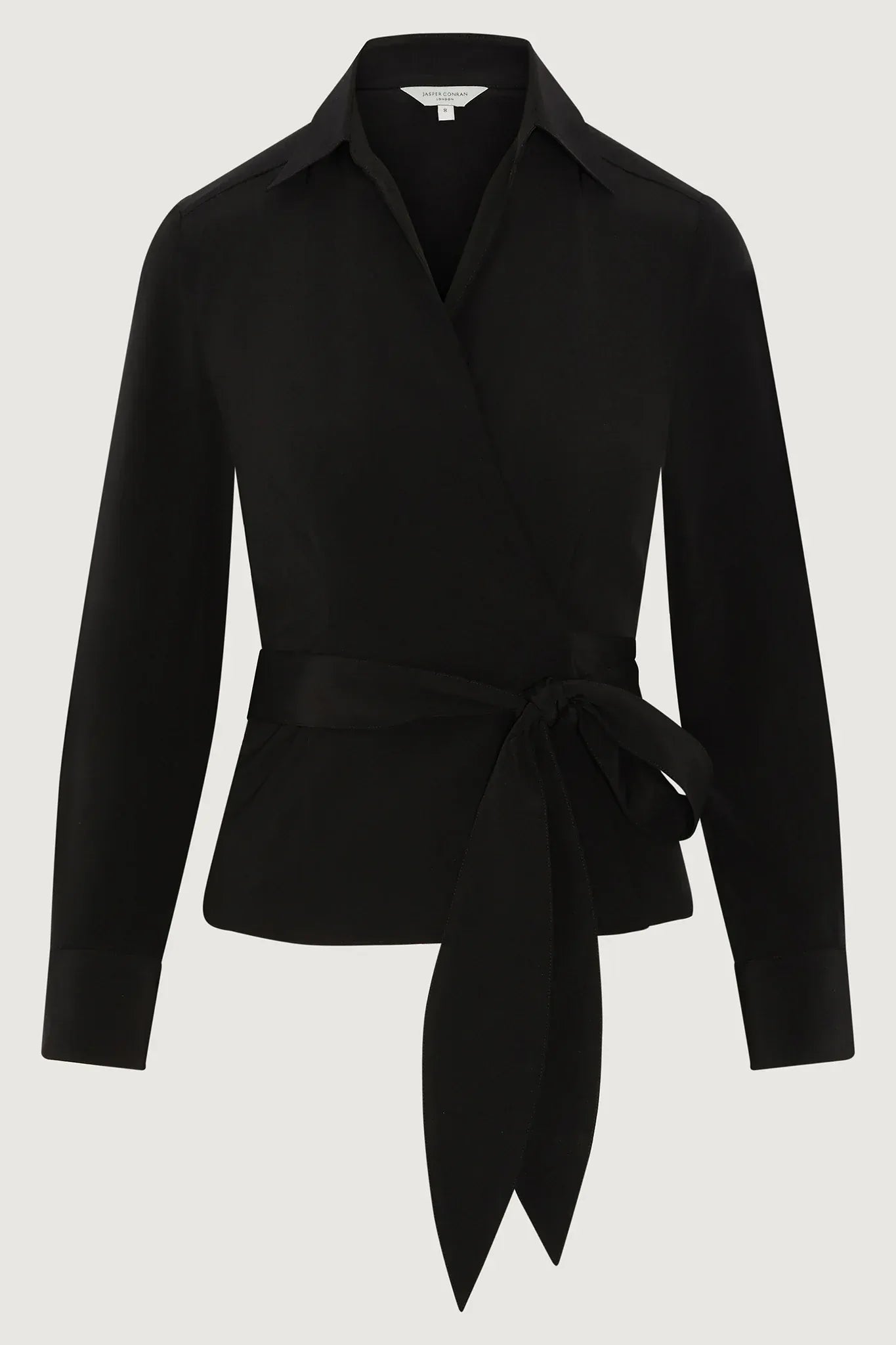 Genevieve Silk Wrap Shirt in Black