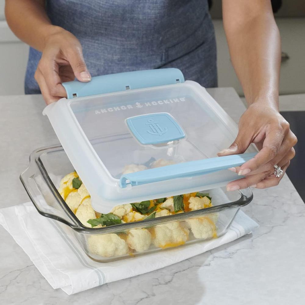 Anchor Hocking, Square Baking Dish with TrueLock Locking Lid-(14017), 2.0Ltr