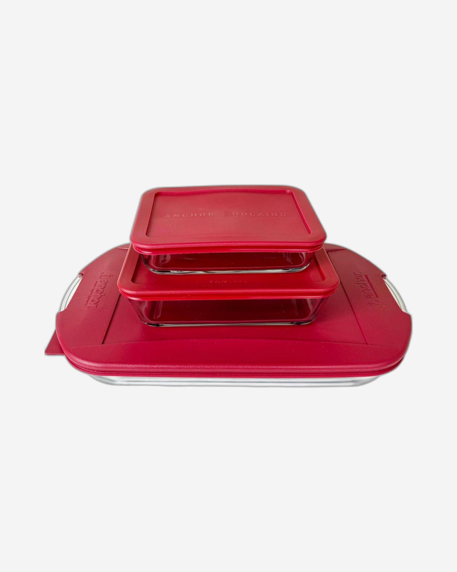 Anchor Hocking, 6PC Essential Set - 3 QTR Bakedish With Lid, 1.4L & 0.75L Food Storage Containers With Lid (14868L24)