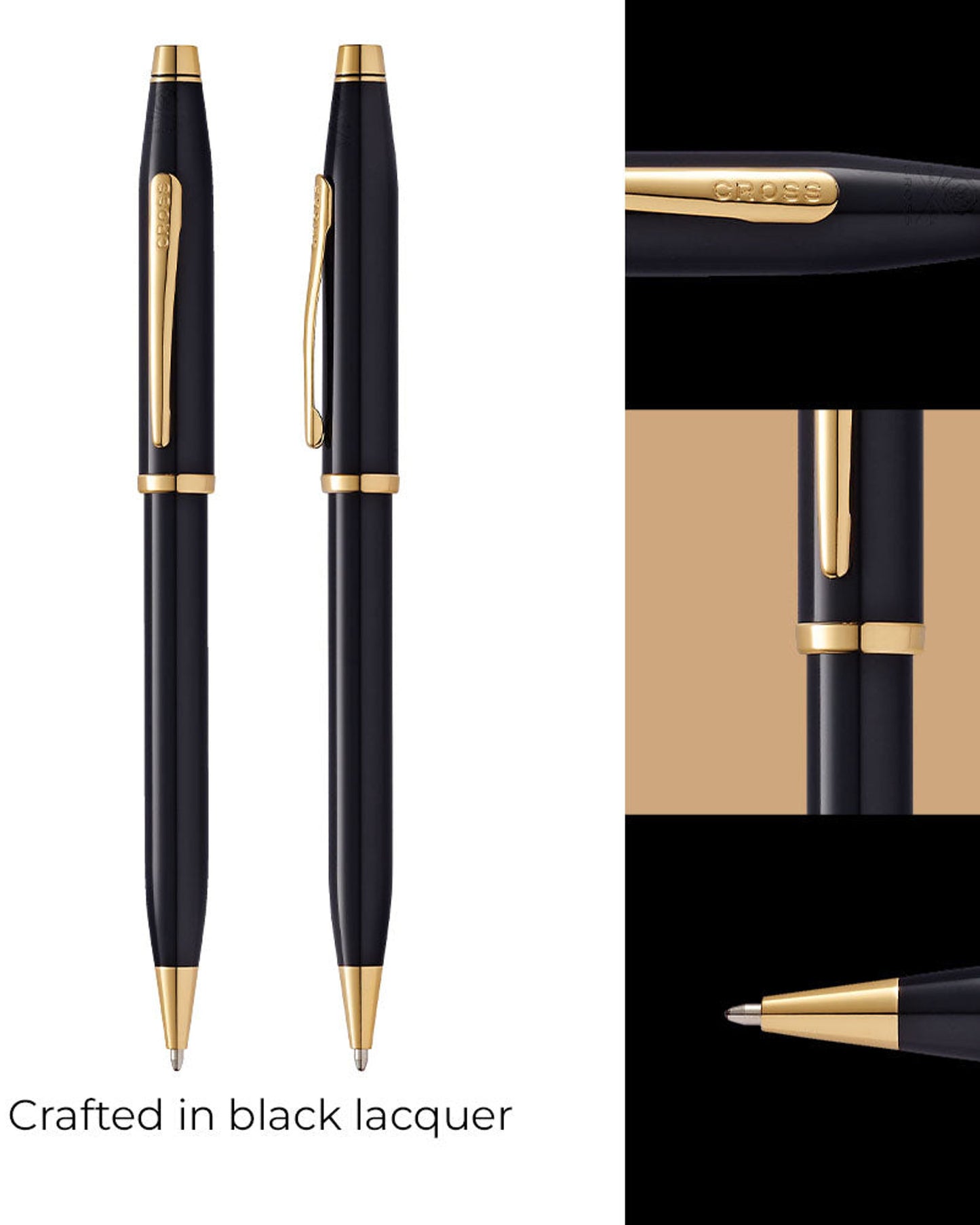 Cross Century® Ii Black Lacquer With 23Kt Gold-Plated Appointments Ballpoint Pen412WG-1