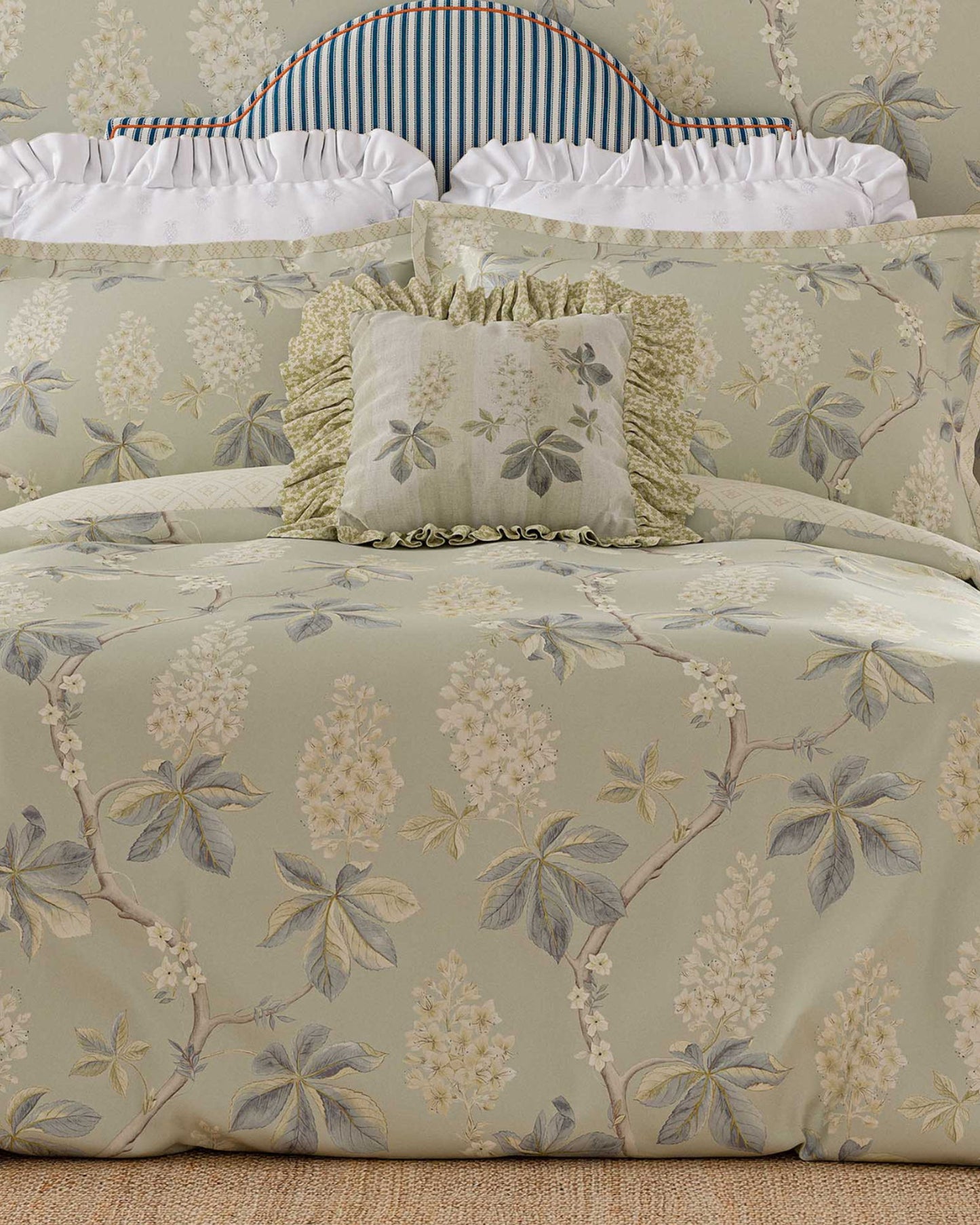Sanderson "Chestnut Tree" Duvet Cover Set in Grey Blue & Sage