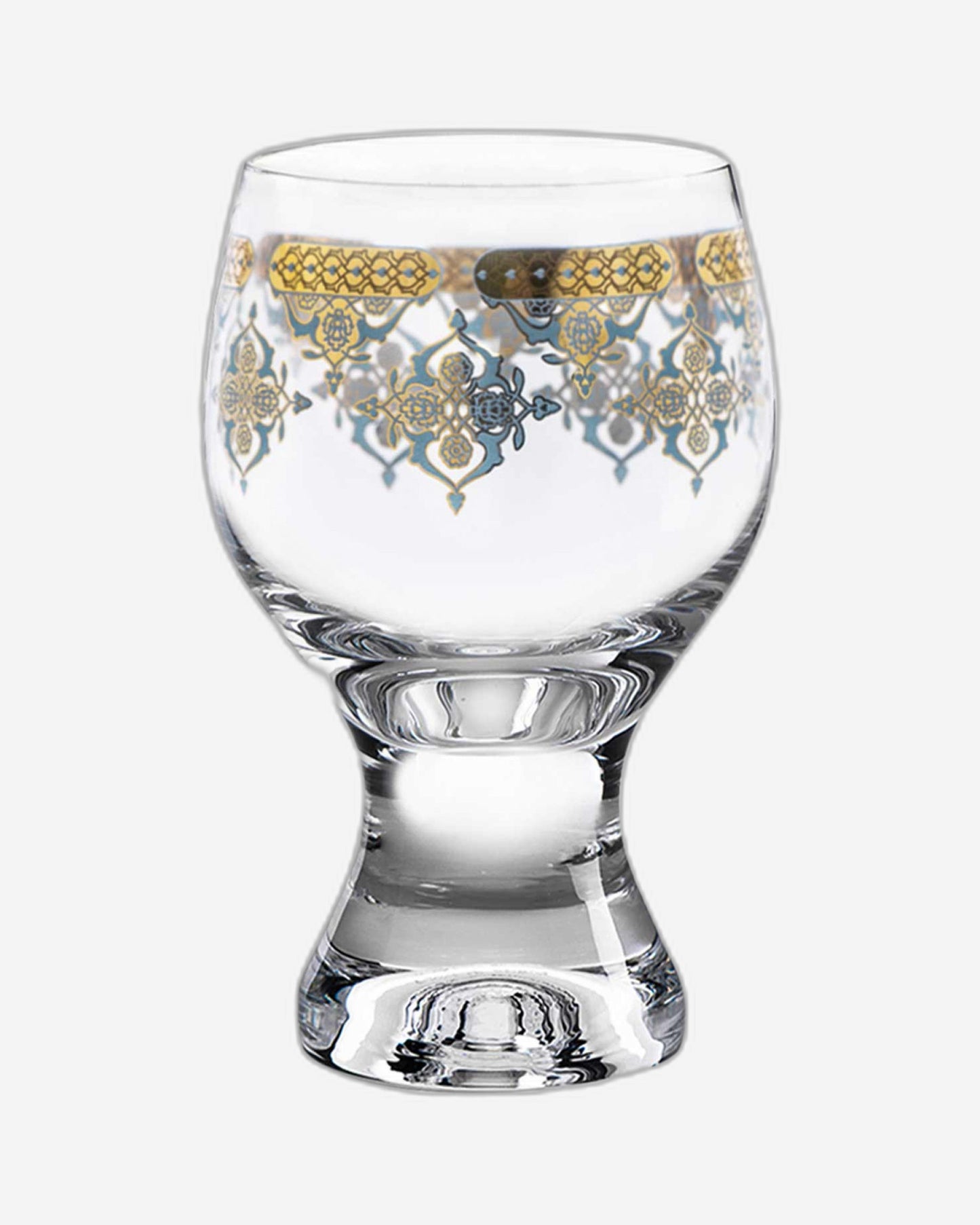 Dimlaj Rayhan Goblet Stems 6Pc Gold & Blue