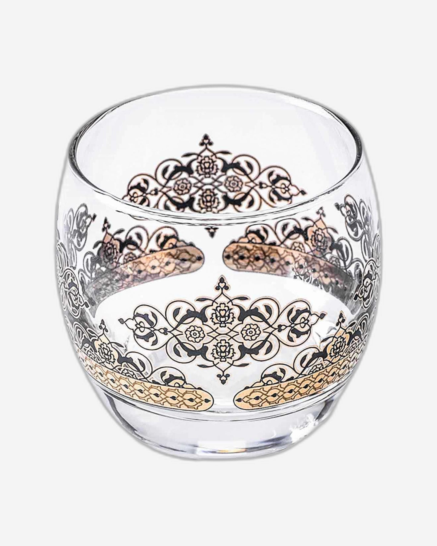 Dimlaj Rayhan Short Tumblers 6Pc Gold & Black