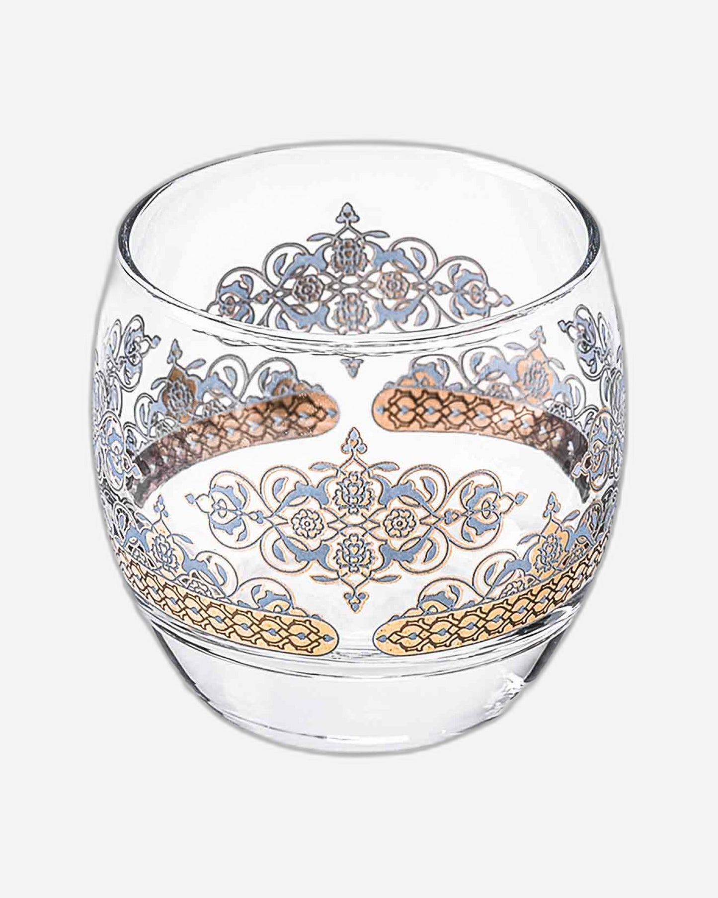 Dimlaj Rayhan Short Tumblers 6Pc Gold & Blue