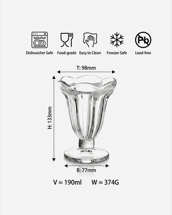 Cuisine Art Soda Lime Sundae Cup Set 190ml 2Pc