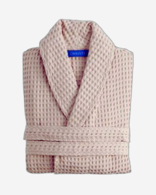 Christy "Waffle Robe" Bath Robe in Blush