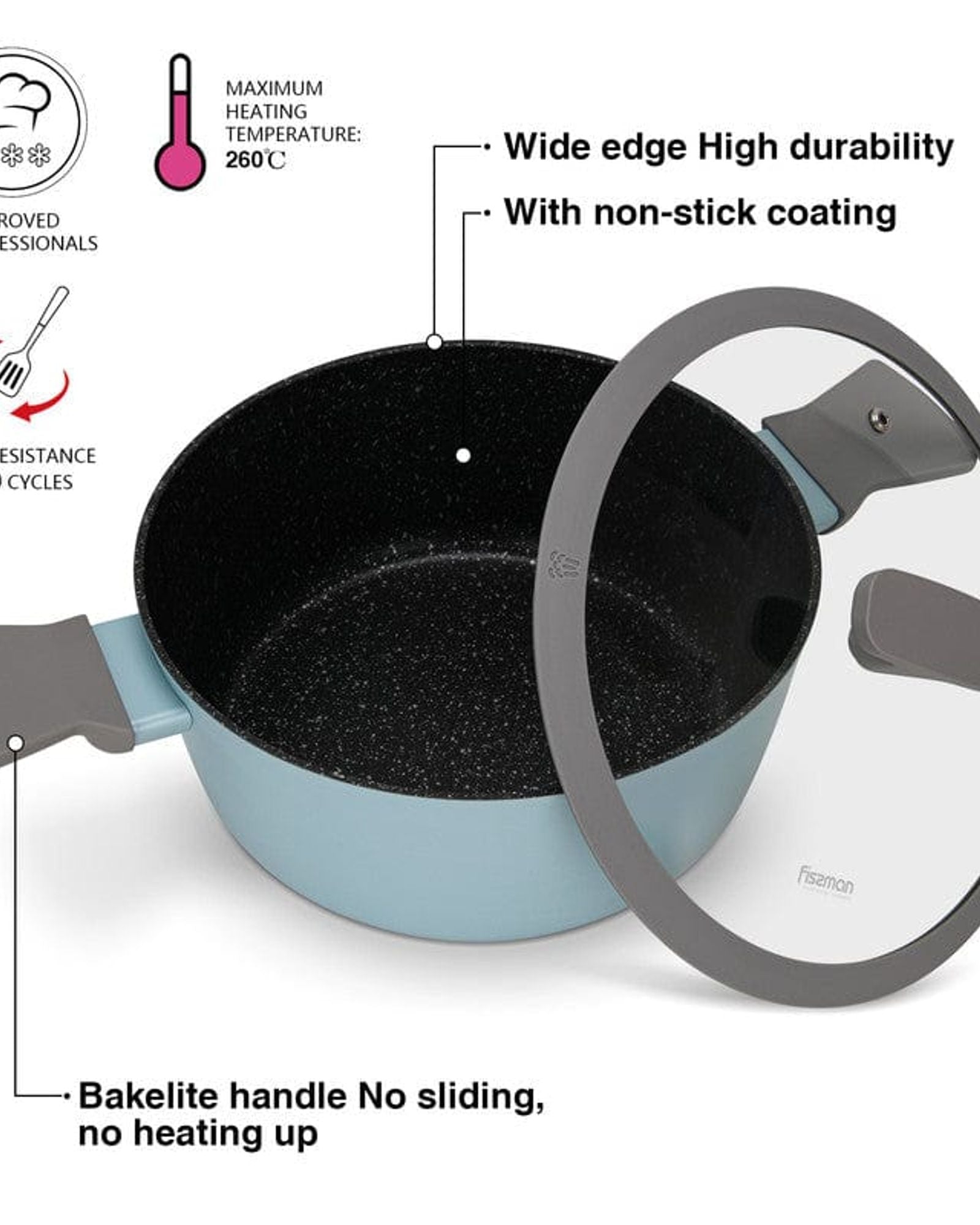 Fissman Cookware Set Velia 9 Pcs With Aluminium And Non Stick Coating
