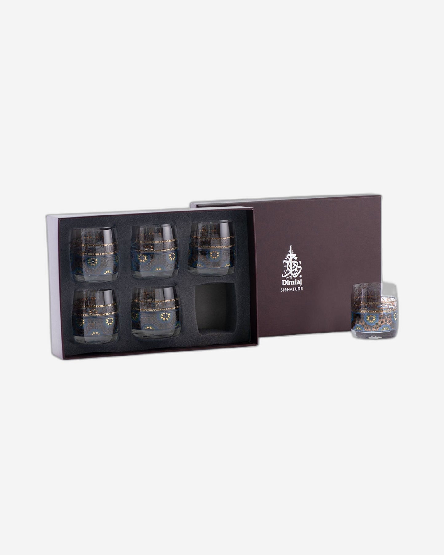 Dimlaj Melange Short Tumblers 6Pc Gold & Brown