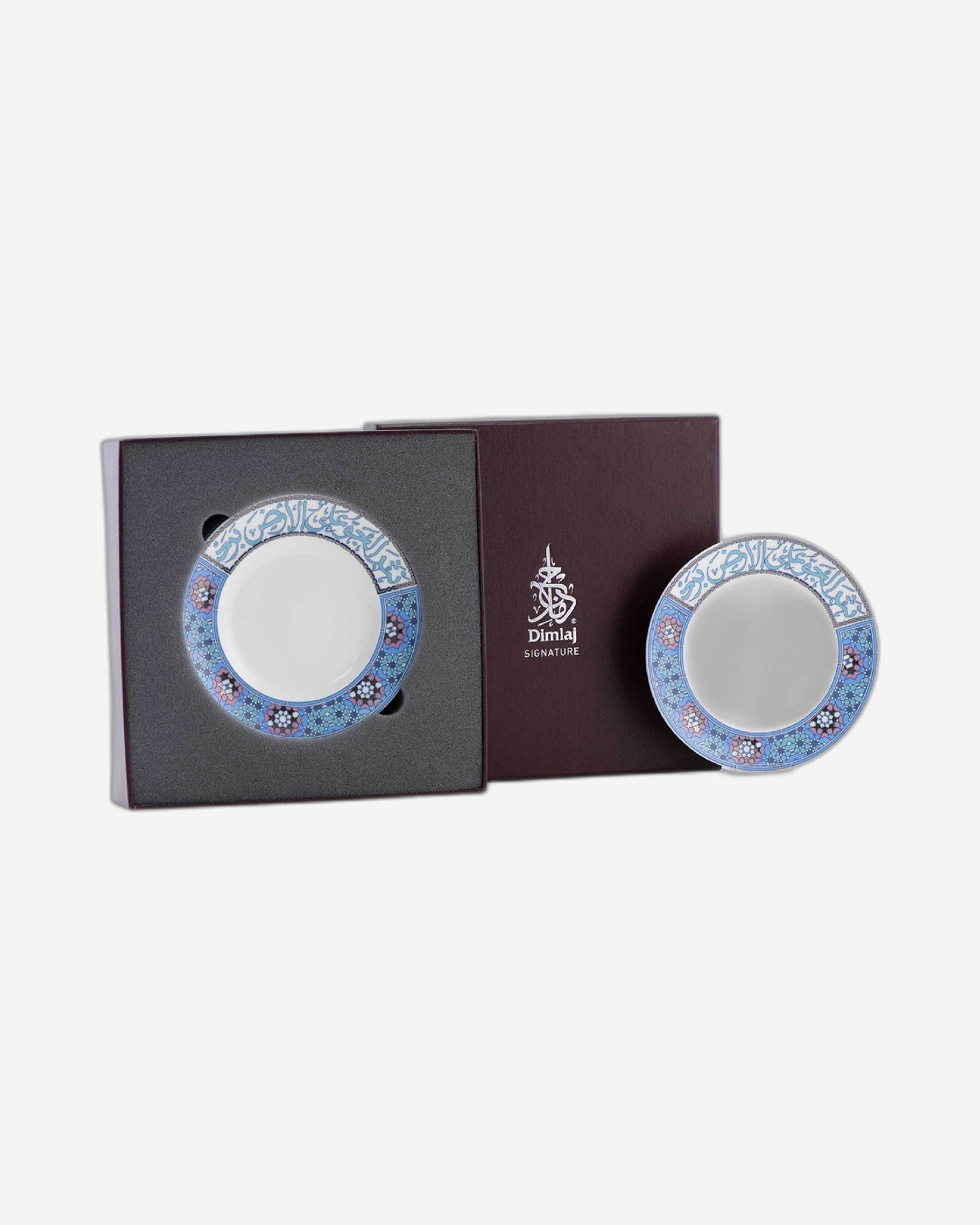 Dimlaj Melange Plates 6Pc Platinum & Blue