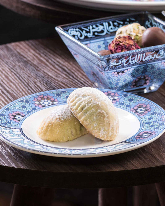 Dimlaj Melange Plates 6Pc Platinum & Blue