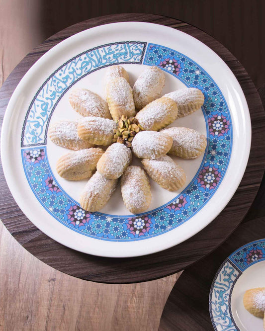 Dimlaj Melange Large Charger Plate (Platinum & Blue)