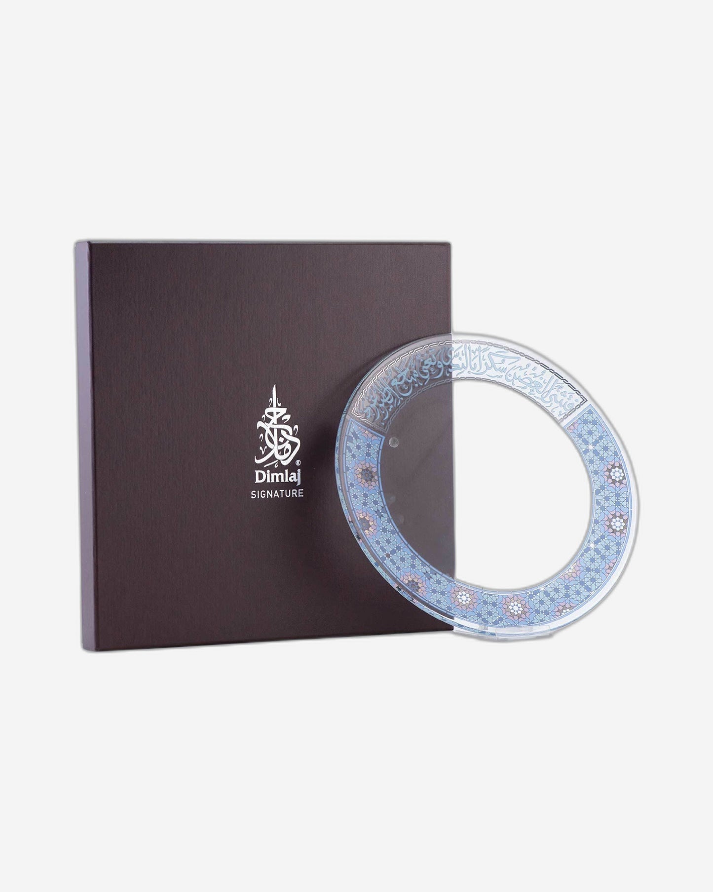 Dimlaj Melange Charger Plate Large Platinum & Blue