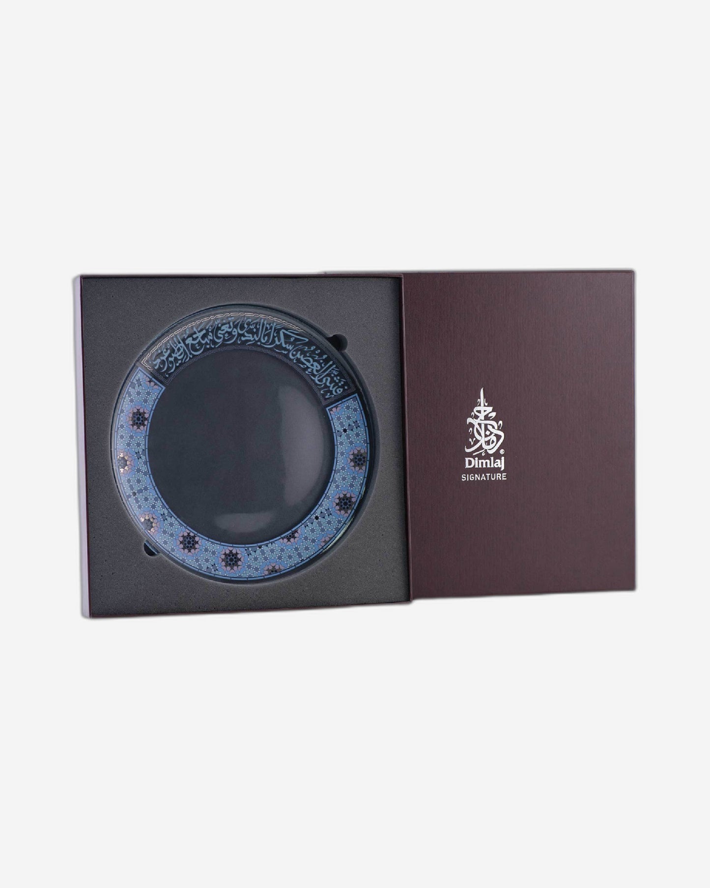 Dimlaj Melange Charger Plate Large Platinum & Blue