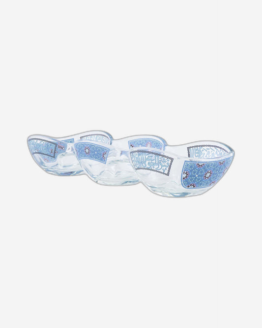 Dimlaj Melange Large Divider Bowl (Platinum & Blue)