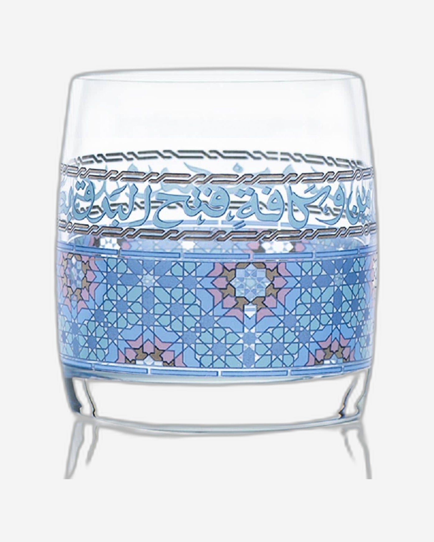 Dimlaj Melange Short Tumblers 6Pc Platinum & Blue