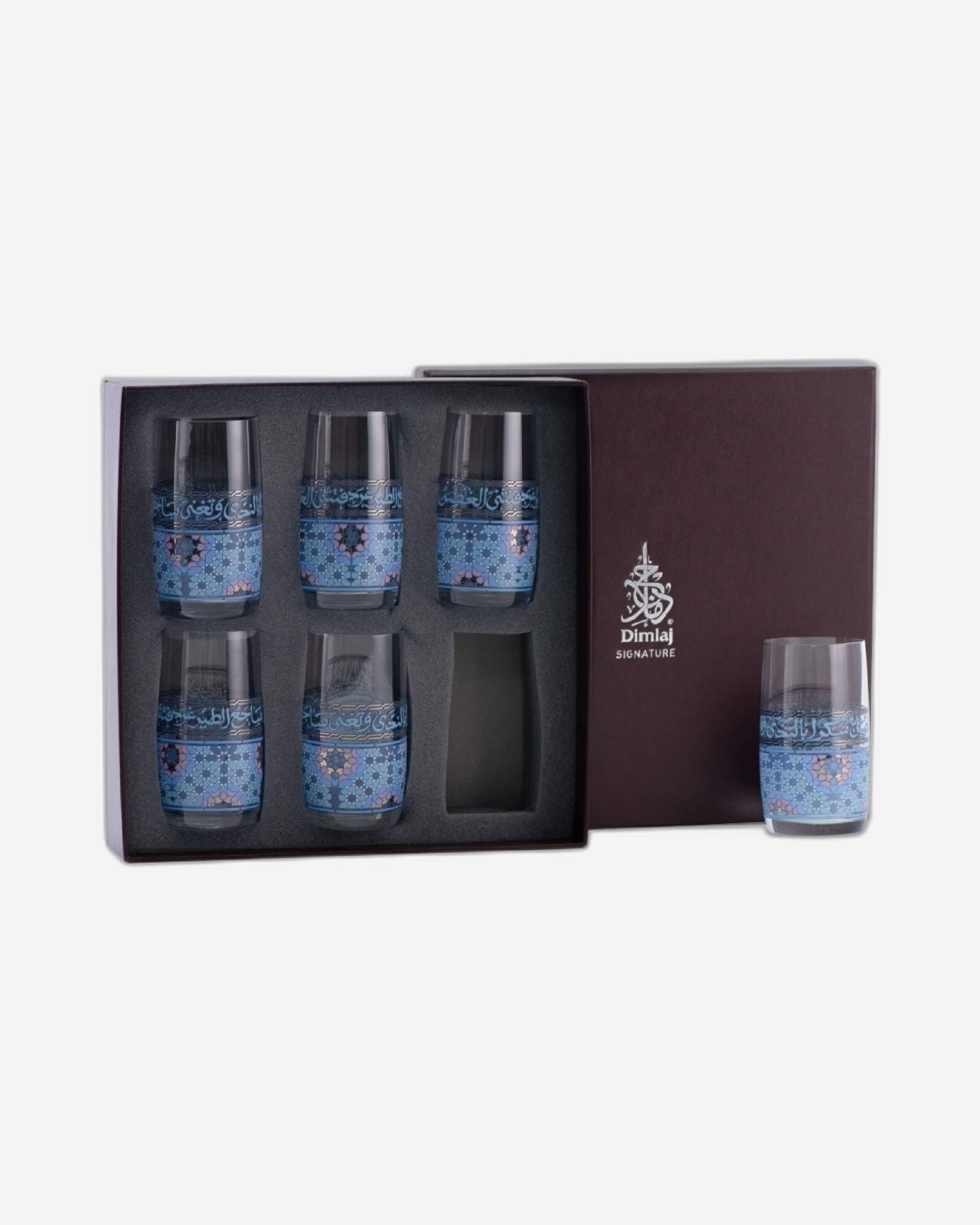 Dimlaj Melange Tumblers 6Pc Platinum & Blue