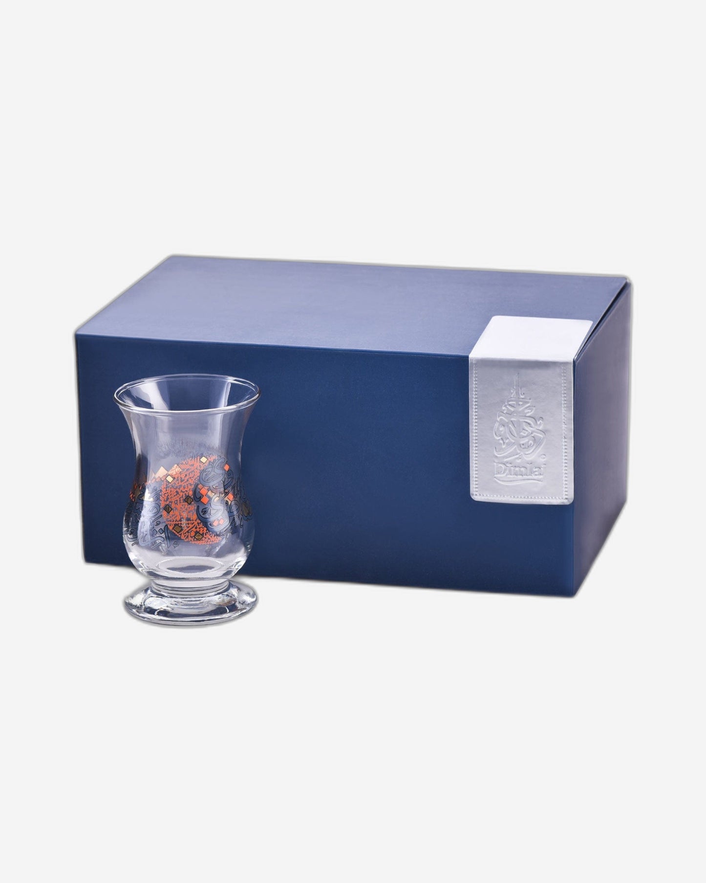 Dimlaj Seraj Tea Istikanas 6Pc Gold & Orange