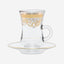 Dimlaj Trina Istikanas & Saucers 6Pc Gold