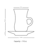 Dimlaj Trina Set of 6 Pcs Istikanas and Saucers (Gold)