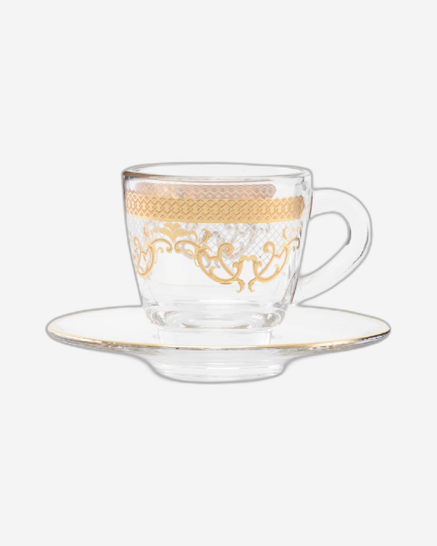 Dimlaj Trina Coffee Cups & Saucers 6Pc Gold
