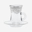 Dimlaj Trina Istikanas & Saucers 6Pc Platinum
