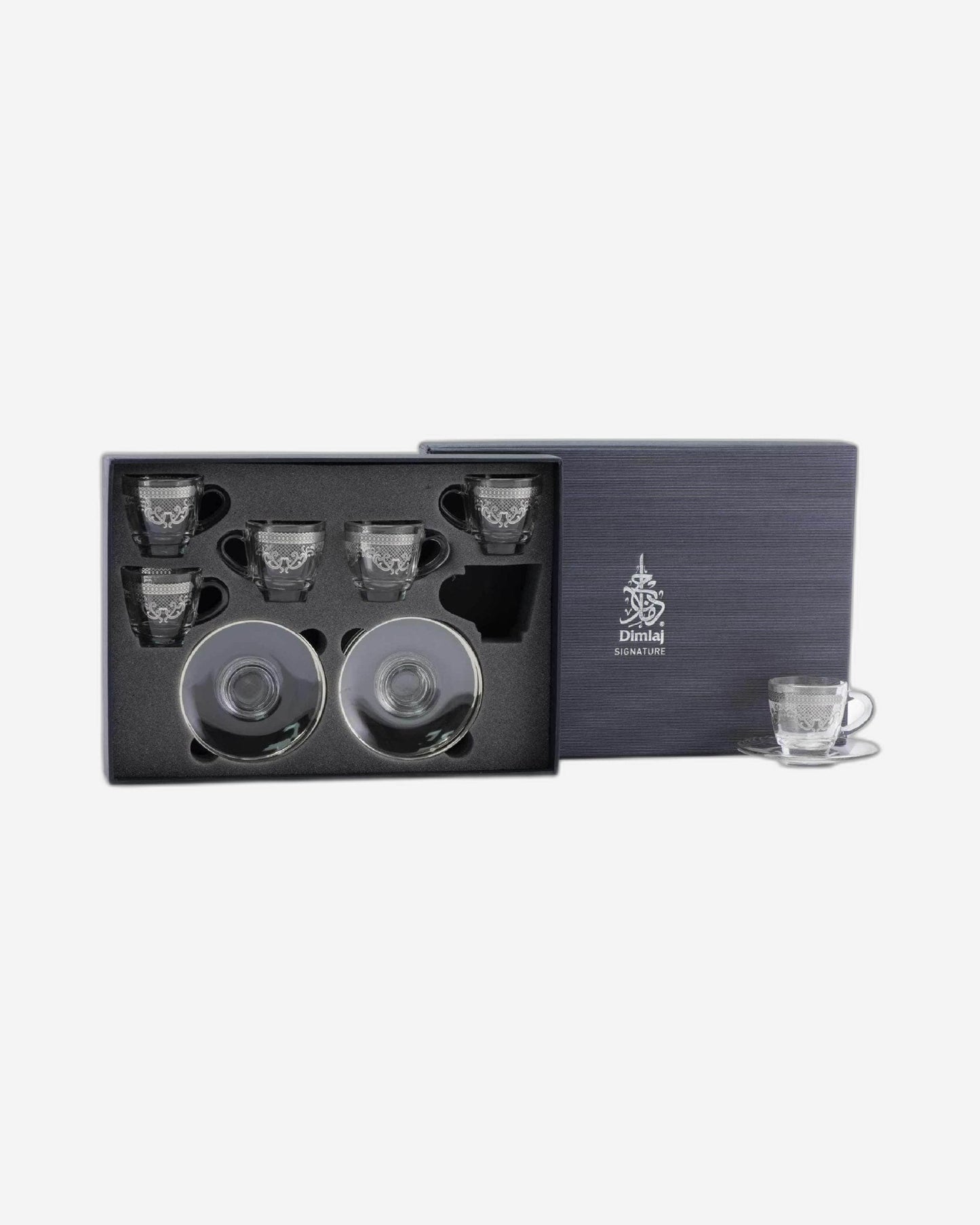 Dimlaj Trina Coffee Cups & Saucers 6Pc Platinum