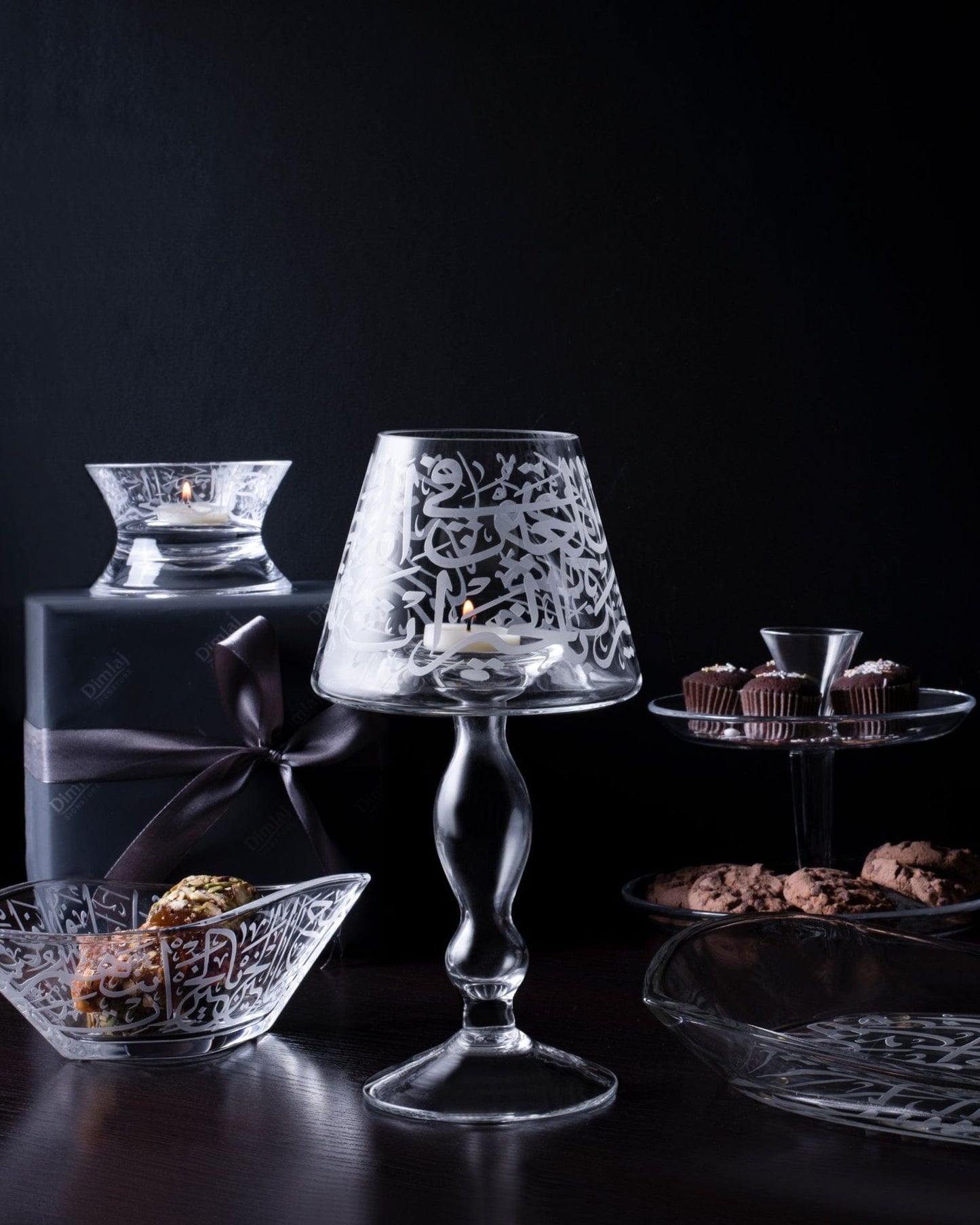 Dimlaj Thuluth Candle Holder Large Engraved