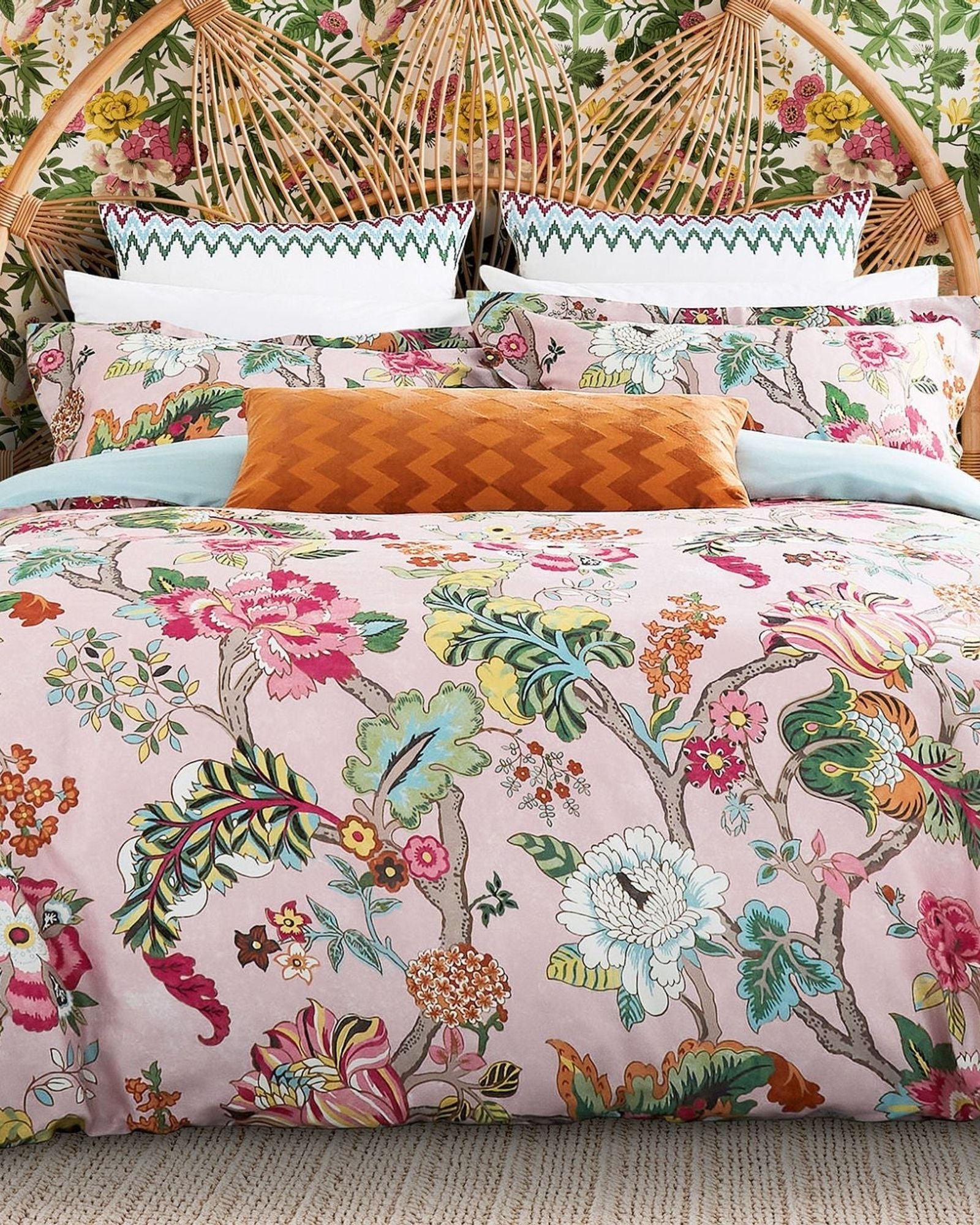 Sanderson "Fusang Tree" Duvet Cover in Peach Blossom