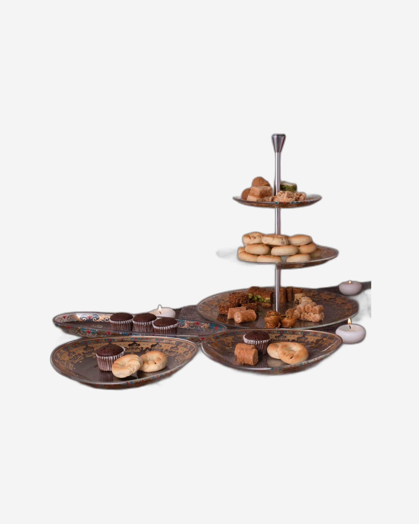 Dimlaj Suroor Tray 3 Tiered Gold