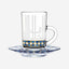 Dimlaj Asala Tea Cups & Saucers 6Pc Gold & Blue