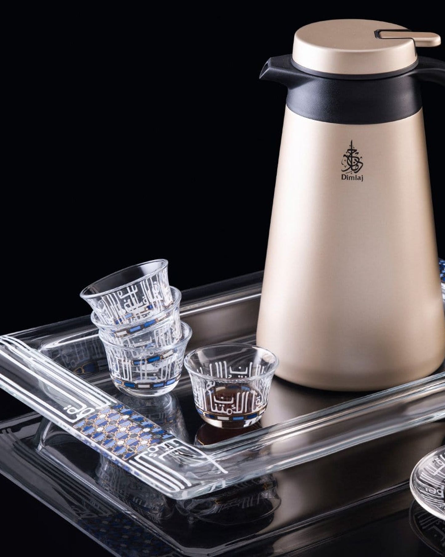 أكواب ديملاج أسالا كاوا، 6 قطع، ذهبي وأزرق