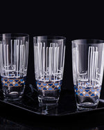 Dimlaj Asala Set of 6 Tumblers (Gold & Blue)