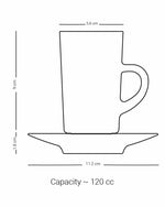 Dimlaj Asala Set of 6 Pcs Tea Cups and Saucers (Gold & Green)