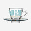Dimlaj Asala Coffee Cups & Saucers 6Pc Gold & Green
