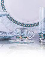 Dimlaj Asala Set of 6 Pcs Coffee Cups and Saucers (Gold & Green)